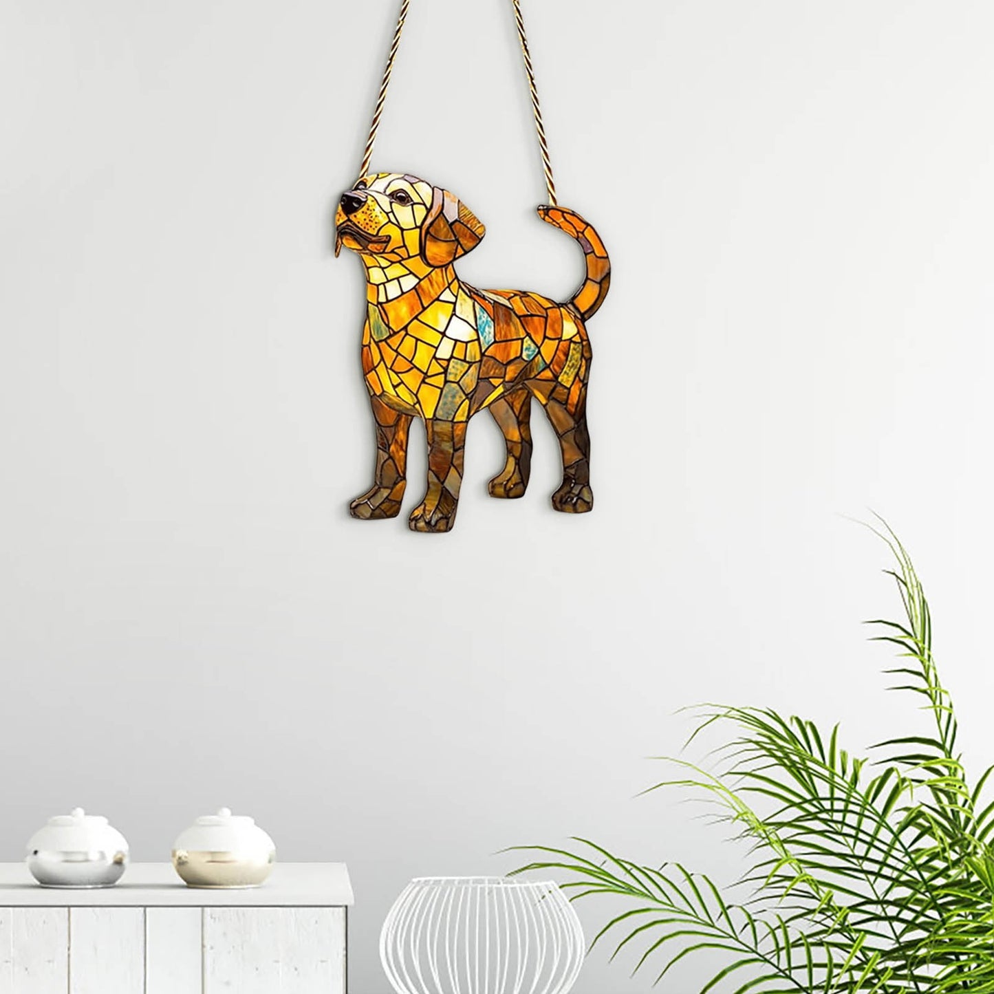 Dog Suncatcher -2025 Acrylic Dog Series Art Stained Glass Window Hanging, Corgi/Beagle/French Bulldog/Dachshund/Labrador Ornaments for Window Decor, Funny Gift for Dog Lovers
