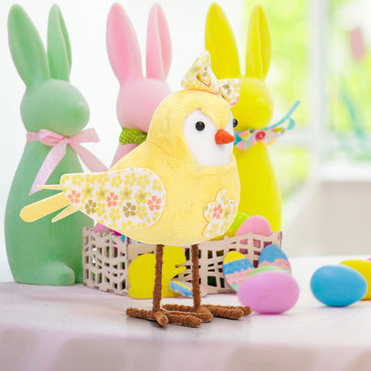 Easter Small Pink Fabric Bird Tabletop Decoration, Easter Decorations, Birds Decorations Window Displays Props Festive Decorations,Easter Decor