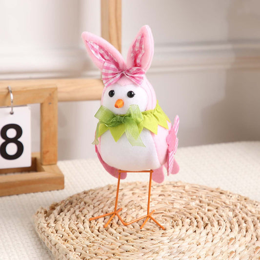 Easter Small Pink Fabric Bird Tabletop Decoration, Easter Decorations, Birds Decorations Window Displays Props Festive Decorations