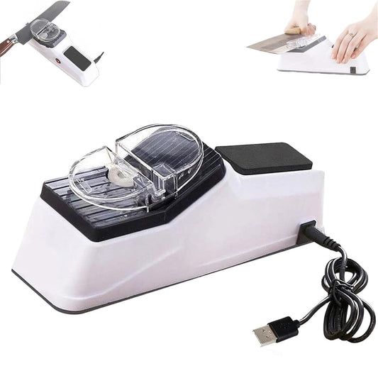 Electric Knife Sharpener,Usb Electric Knife Sharpener, Automatic Knife Sharpener With Replacement Grinding Tools, Double Sided Knife Sharpener, Quick Sharpening & Polishing, Stable Non-Slip Base