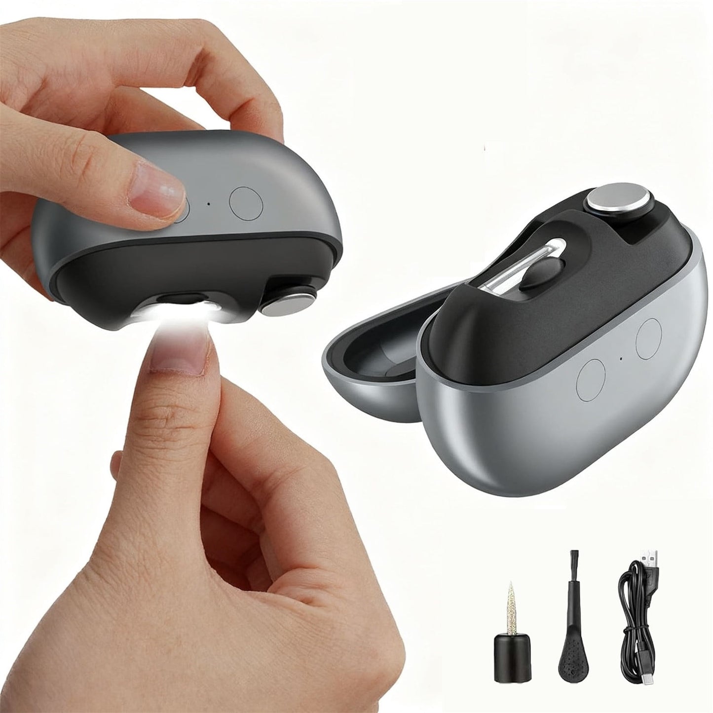 Electric Nail Clippers for Seniors - 2026 Smart Nail Clipper for Seniors, Electric Nails Care Tool With Led Light, Painless Toenail Trimmer for Thick Nails, Arthritis, Low Vision