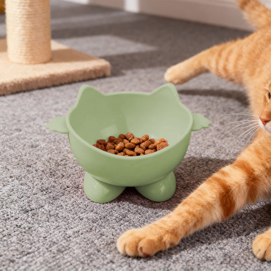 Elevated Cat Bowls,Cat Food Bowl,Large Capacity Elevated Cat Bowl, Tilted Pet Food And Water Dish With Wide Shallow Design For Whisker Relief And Neck Support