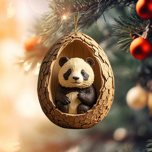 Evlvelym Animal Christmas Ornaments Forest Christmas Tree Decorations Woodland Christmas Ornaments Forest Animal Ornaments Cute Cute Panda Christmas Tree Animal Pattern 2D Acrylic Ornament