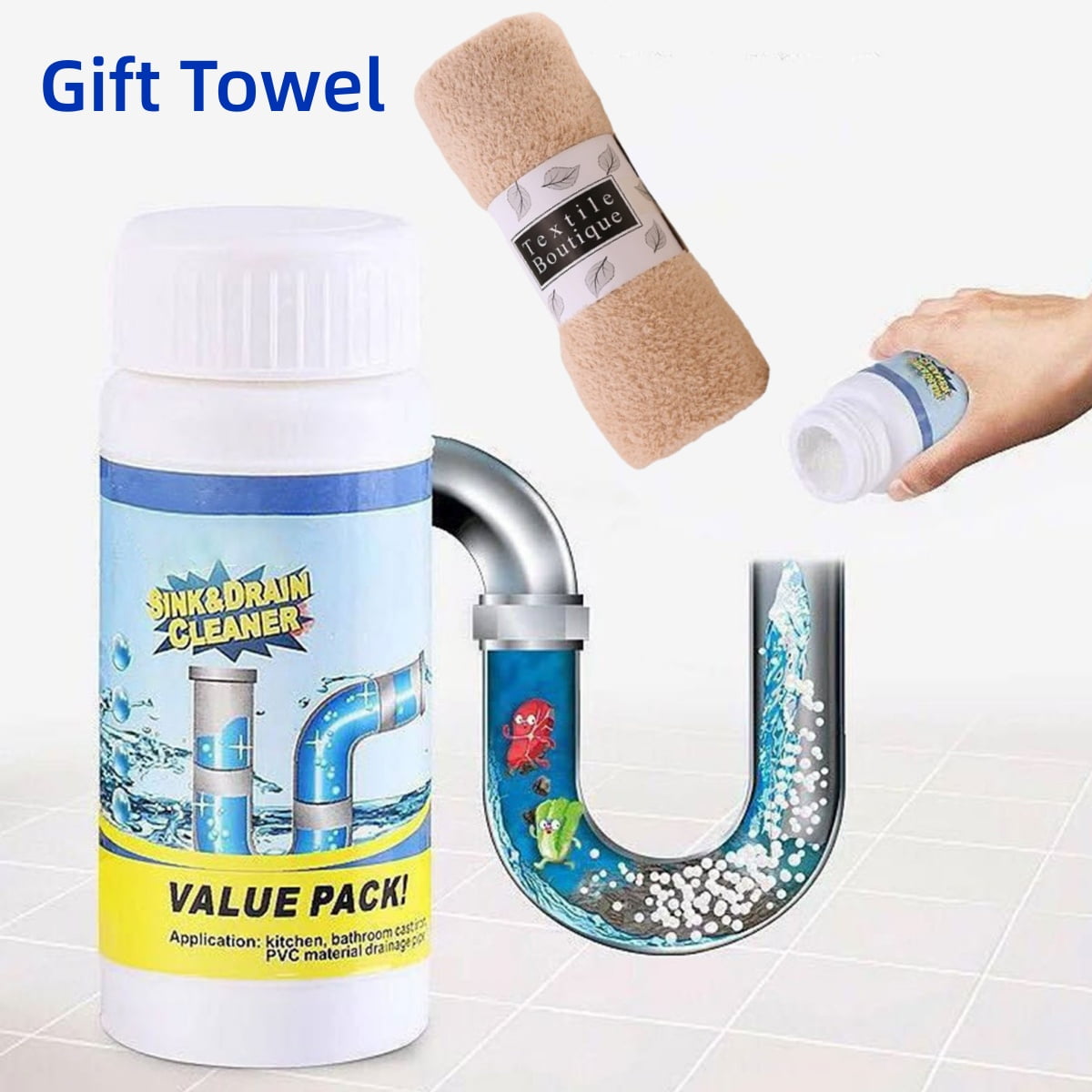 Fast Foam Toilet Cleaner,Pipe Clearing Agent Foam Cleaner,Effective Pipe Clearing Agent For Drain Blockage & Stains,Sink, Shower, Bathtub, Home