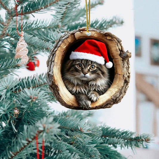 Forest Animal Christmas Ornament Decoration,2D Flat Acrylic Forest Animal Decoration,Acrylic Hanging Woodland Animal Ornaments For Xmas Tree Decorations, Hanging Ornament Home Party Decor