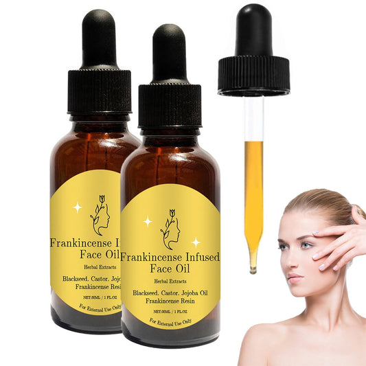Frankincense Resin Infused Organic Black Seed Jojoba Oils for Facial Moisturizer ,Frankincense Oil for Face,Miracle Facial Moisturizer Cold Pressed Serum Natural Skincare Hydrates Skin,2PCS
