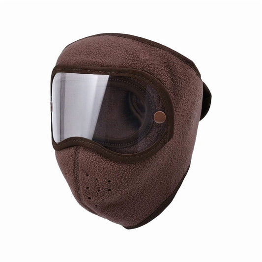 Full Face Protection Headgear, Winter Warm Masks, Polar Fleece Riding Windproof Hd Goggles Face Protection Mouth Shield,Ski Full Face Mask Windproof Fleece Winter Warm Mask