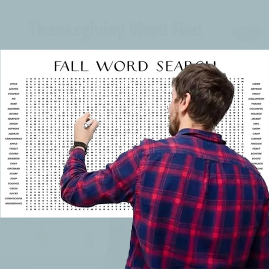 Giant 80X50Cm Wall Game, 50 Words Christmas/Thanksgiving Word Search Poster, Holiday Activity Poster, Christmas Word Find Puzzle Decoration Include 50 Words, Fun Interactive Experience For Family