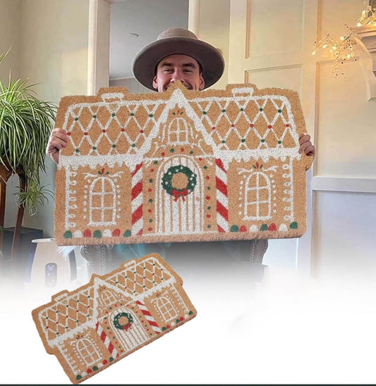 Gingerbread House Door Mat,Gingerbread Door Mat, Christmas Gingerbread Door Mat, Gingerbread Rug Christmas Front Door Welcome Mat, Gingerbread Doormat, Gingerbread House Doormat for Holiday,1pcs