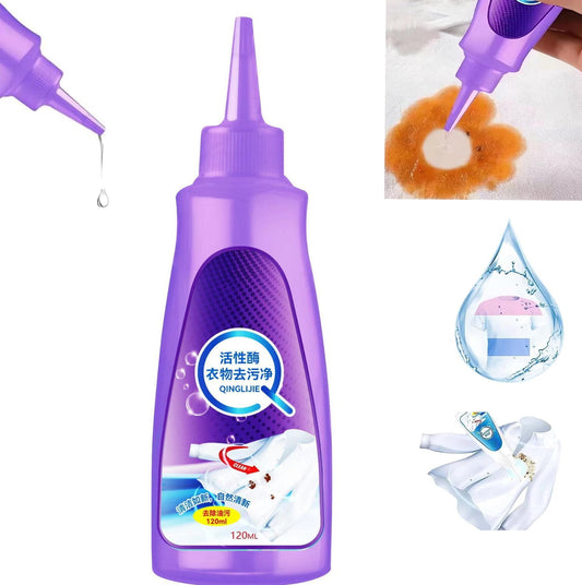 Graceiful Stain Remover - Active Enzyme Laundry Stain Remover, Active Enzyme Clothes Oil Ink Color Paint Stain Remover, New Garment Stubborn Stain Enzyme Stain Remover,1PCS
