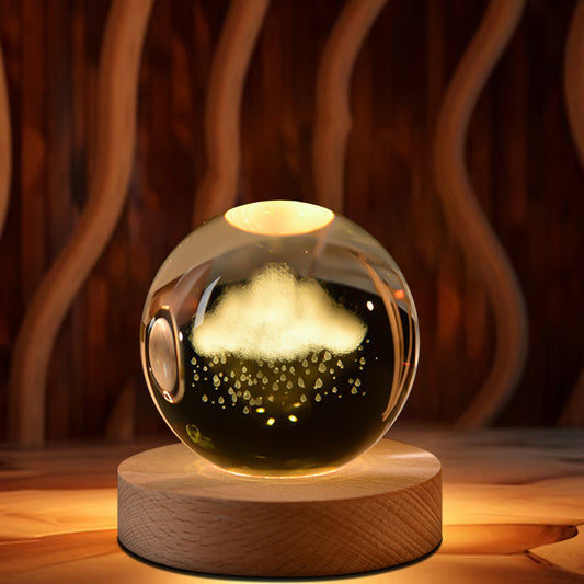 Happy Haves Light Sphere, Happyhaves Calming Stellar Spheres The Galaxy, 3D Solar System Crystal Ball Night Light,3D Galaxy Crystal Ball Night Light for Bedroom Living Room Decoration,7CM