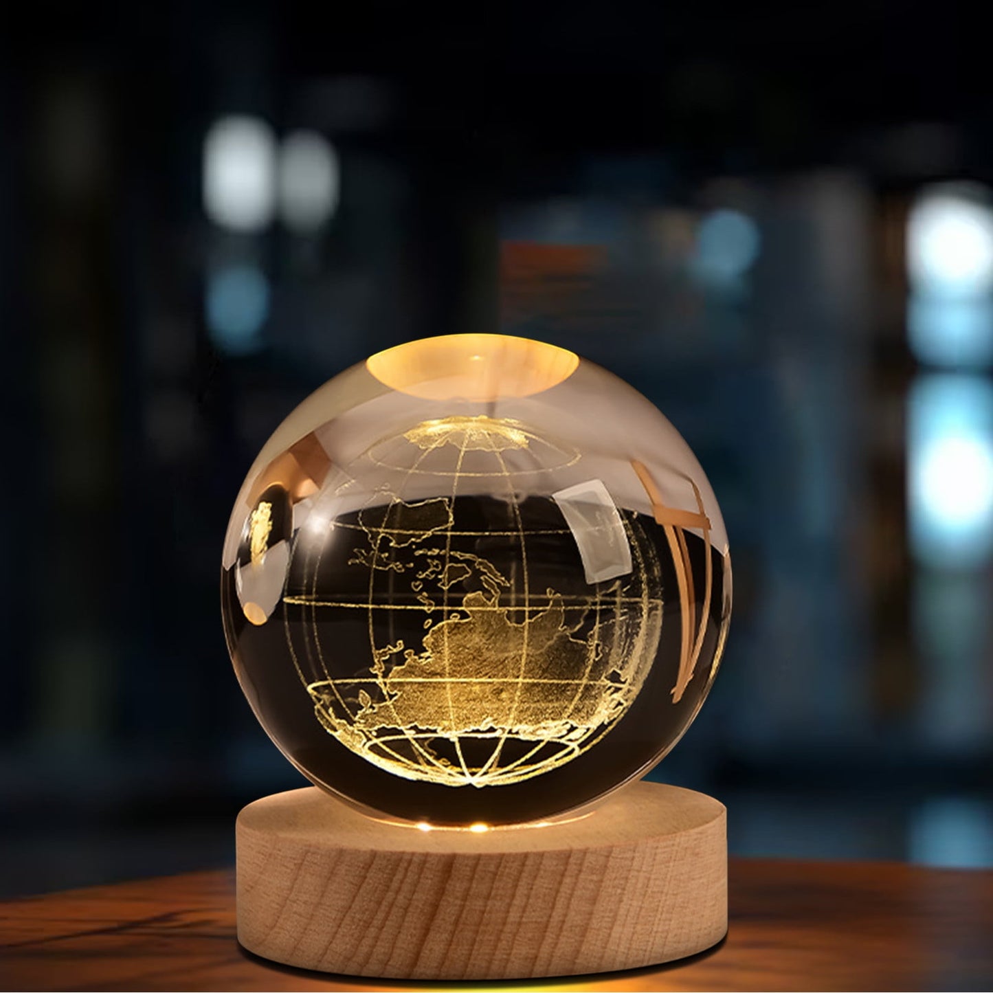 Happy Haves Light Sphere, Happyhaves Calming Stellar Spheres The Galaxy, 3D Solar System Crystal Ball Night Light,3D Galaxy Crystal Ball Night Light for Bedroom Living Room Decoration,6CM