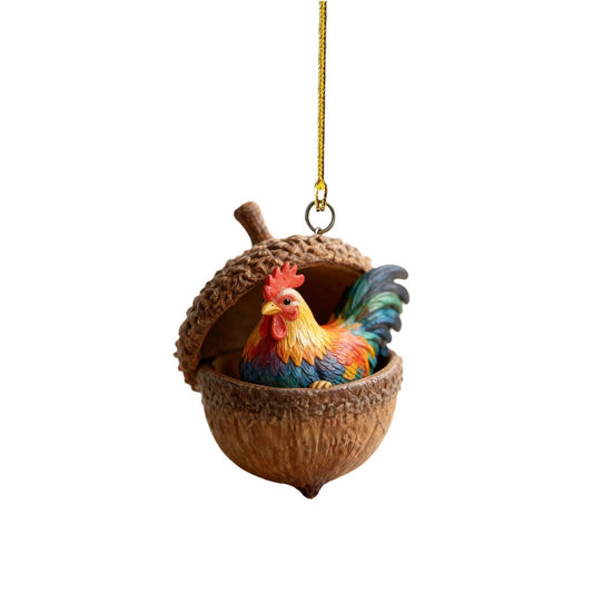 Hazelnut Forest Animal Acorn Ornaments ¨C Cozy Forest Christmas Ornament,New Woodland Creatures Christmas Ornaments,2D Flat Acrylic Pine Cone Animal Decoration,Christmas Tree Decor,Car Mirror,Gift