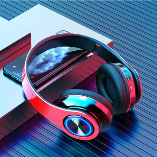 Head-Mounted Foldable Wireless Bluetooth 5.0 Headphones With Fm/Tf-Card/Aux-In,7-Color Gradient Aperture Light, Built-In Mic,10H Playtime For Music/Gaming/Cosplay,Festival/Birthday Gifts For Children