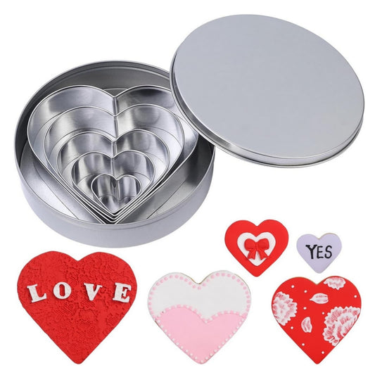Heart Shaped Cookie Cutter£¬Heart Cookie Cutter Set - 6 Pcs Heart Shaped Cookie Cutters For Valentines Day Holiday Birthday Party - Stainless Steel Heart Cookie Cutter