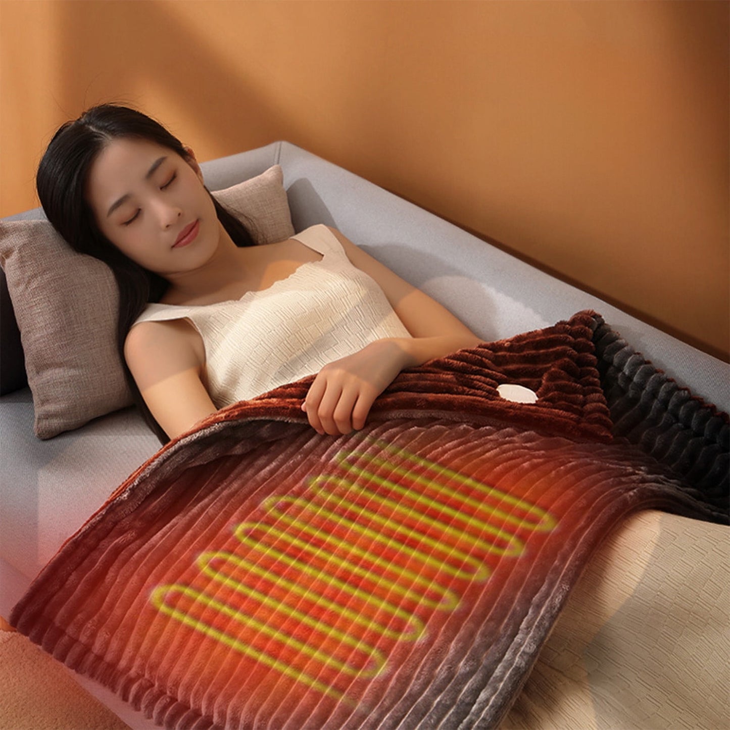 Heated Blanket Throw,Electric Blanket Throw,Heating Blanket,110V Electric Heating Blanket & Shawl, 60X80Cm Soft Portable Knee Warmer For Office, Sofa, And Bed Use During Cold Weather
