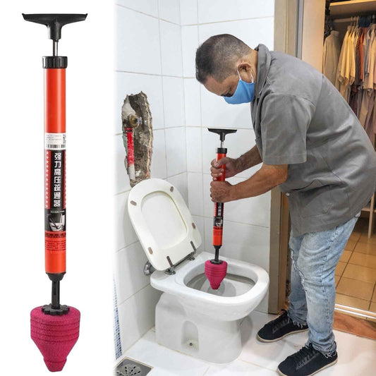 High Pressure Toilet Unblocker And Toilet Pipe Plunger, Heavy Duty Stainless Steel Toilet Auger Snake For Clearing Severe Clogs And Drain Blockages