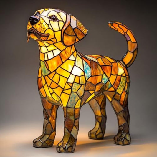 High Quality Color Mosaic Dog Lamp Cat Lamp, Night Light Cat And Dog, Led Cat Lamp Mosaic-Pug/Labrador/Beagle/Basset Hound/Lion Dog Lamp Usb, Home Decor For Bedroom Lighting For Cat And Dog Lovers