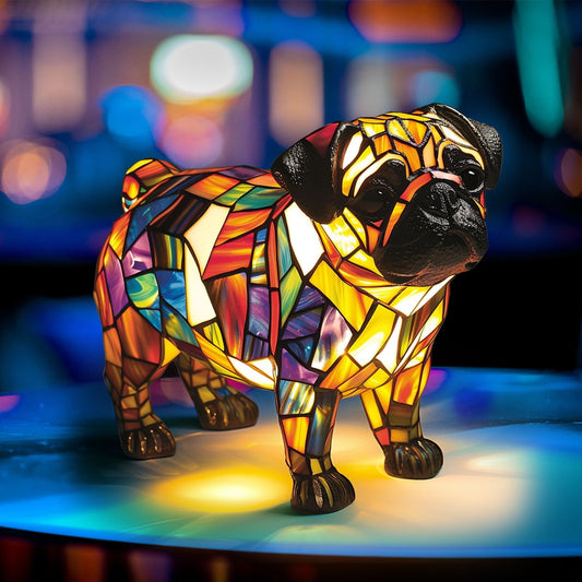 High Quality Color Mosaic Dog Lamp Cat Lamp, Night Light Cat And Dog, Led Cat Lamp Mosaic-Pug/Labrador/Beagle/Basset Hound/Lion Dog Lamp Usb, Home Decor For Bedroom Lighting For Cat And Dog Lovers