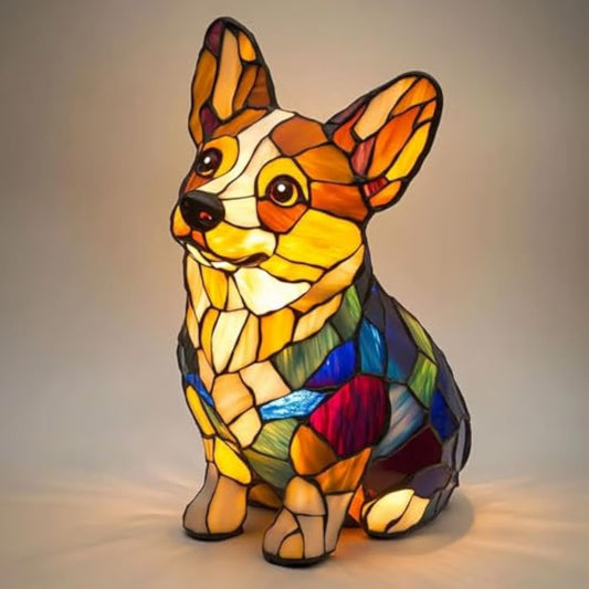High Quality Color Mosaic Dog Lamp Cat Lamp, Night Light Cat And Dog, Led Cat Lamp Mosaic-Pug/Labrador/Beagle/Basset Hound/Lion Dog Lamp Usb, Home Decor For Bedroom Lighting For Cat And Dog Lovers