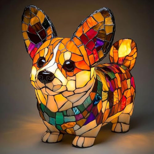 High Quality Color Mosaic Dog Lamp Cat Lamp, Night Light Cat And Dog, Led Cat Lamp Mosaic/Yorkshire Terrier/Chihuahua/Dachshund/Corgi Lamp Usb, Home Decor For Bedroom Lighting For Cat And Dog Lovers