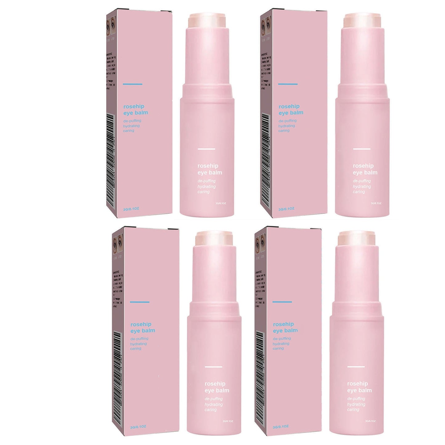 Hydrating Eye Balm Stick, Rosehip Eye Cream for Dark Circles, Puffiness, and Fine Lines, Firming and Moisturizing Skincare