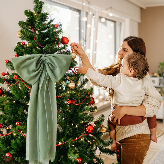 Large Beige Snow Bow For Christmas Tree Decorations, Premium Velvet Hanging Bow For Windows, Wedding & Holiday Scene Layout,Christmas Decorations Snow Bow Hanging Window Beauty Scene Layout