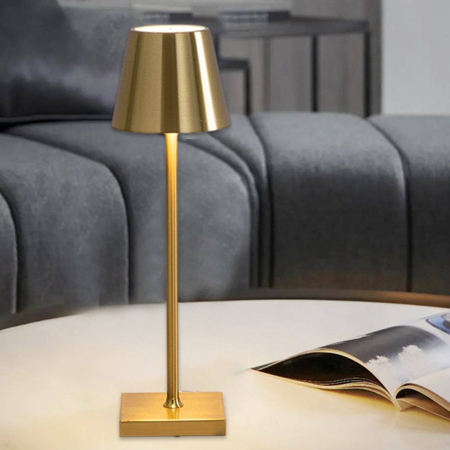 Led Lights,CELNNCOE Desk Lamp, 1500mAh Rechargeable Battery Lamp, 3 Color Dimmable Feel LED Desk Lamp For Bedroom Reading Office Bar Cafe Terrace,Gold