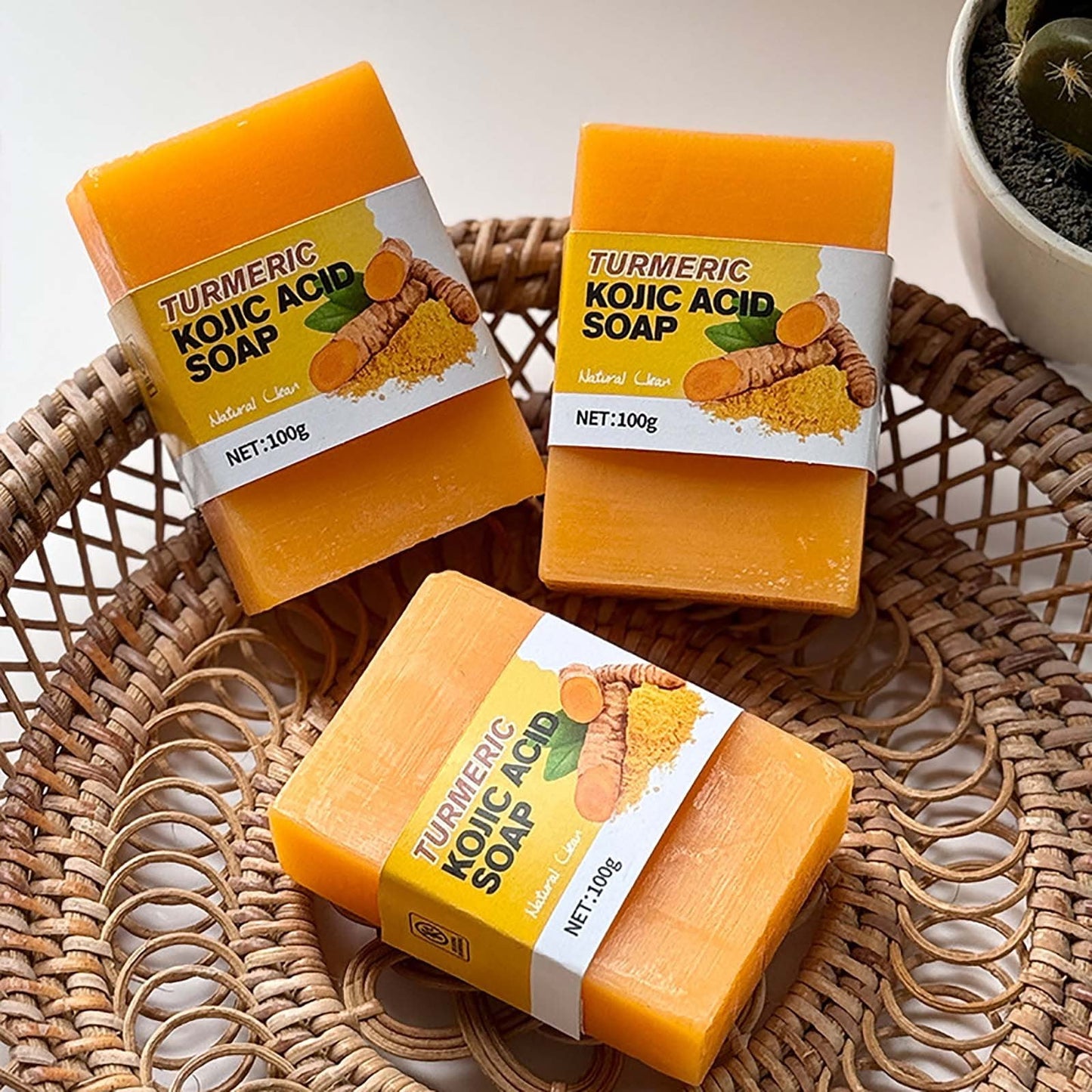Lemon & Turmeric Soap Bar, Deep Cleaning Bath Soap for Whole Body, Moisturizing Exfoliant with Fine Foam for Refreshing Skin