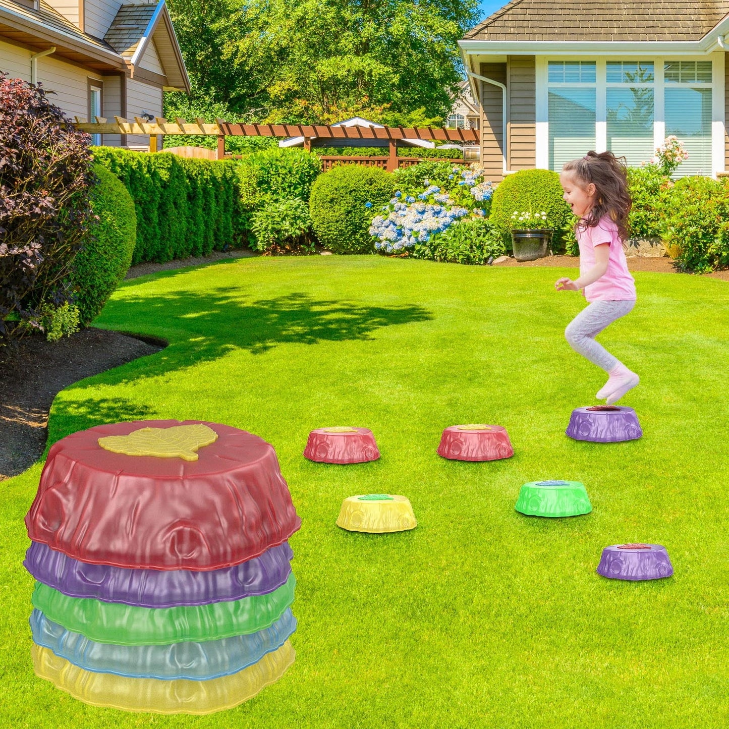 Light Up Musical Stepping Stones for kids, 6pcs Light Up Kids Stepping Stones, Light Up Floor is Lava Stepping Stones,Balance Stepping Stones Kids, Non Slip Sensory Stepping Stones for Kids