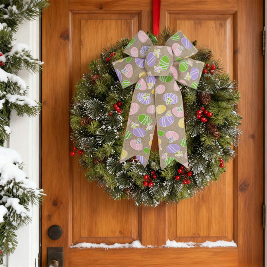 Linen Easter Egg Style,Christmas Decoration Bow Christmas Tree Wreath And Outdoor Or Home Decoration Door Decoration Party Atmospheres Decoration Props