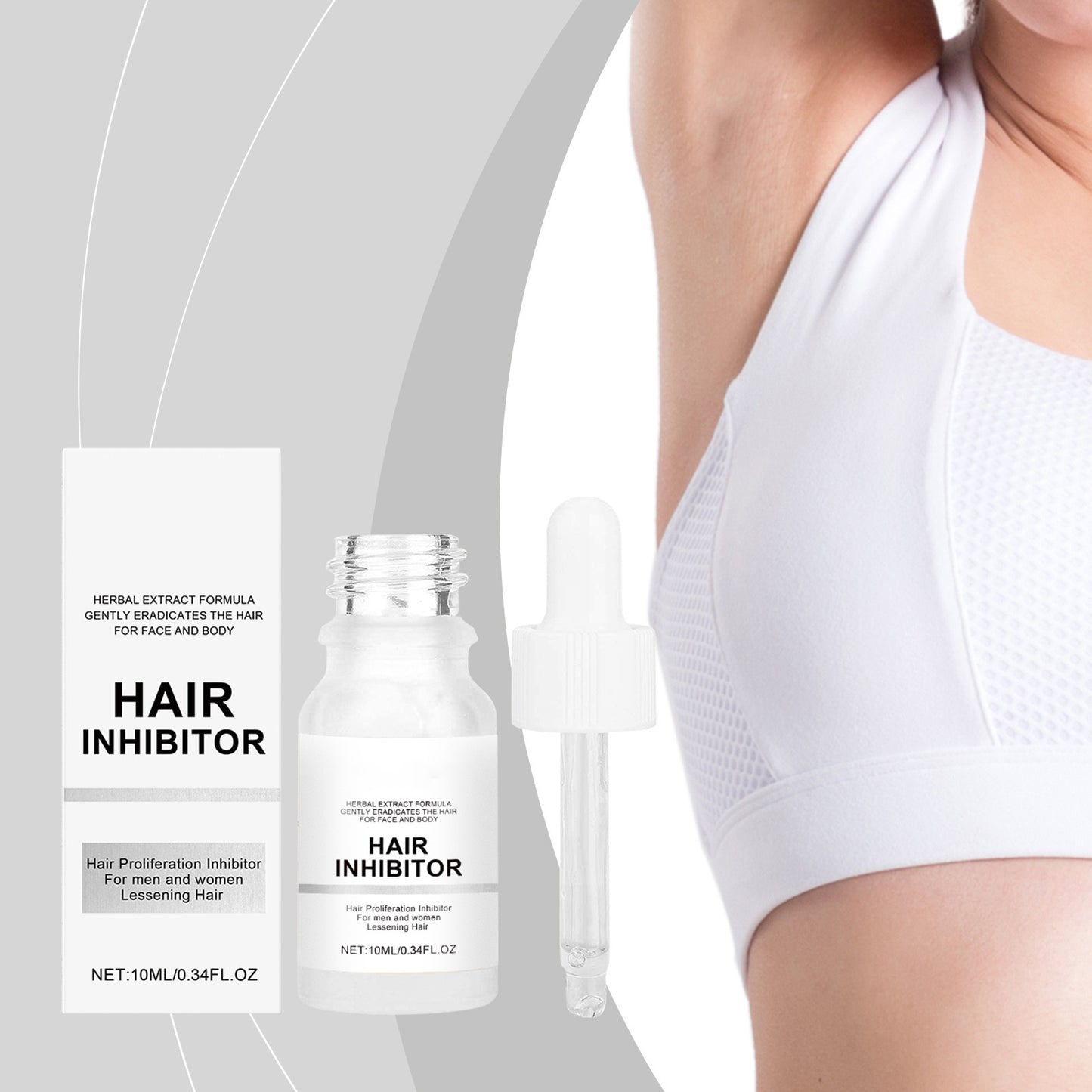Banzch Moisturizing Permanent Hair Inhibitor, Natural Extracts HAIR Reduction Serum for Arms, Legs, and Body Smooth Skin Care 10ml