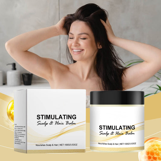 Stimulating Scalp And Hair Balm, Stimulating Scalp And Hair Cream,Scalp Stimulator Hair Nourishes Scalp & Hair, Shea Butter And Mango Butter Blend,3PCS