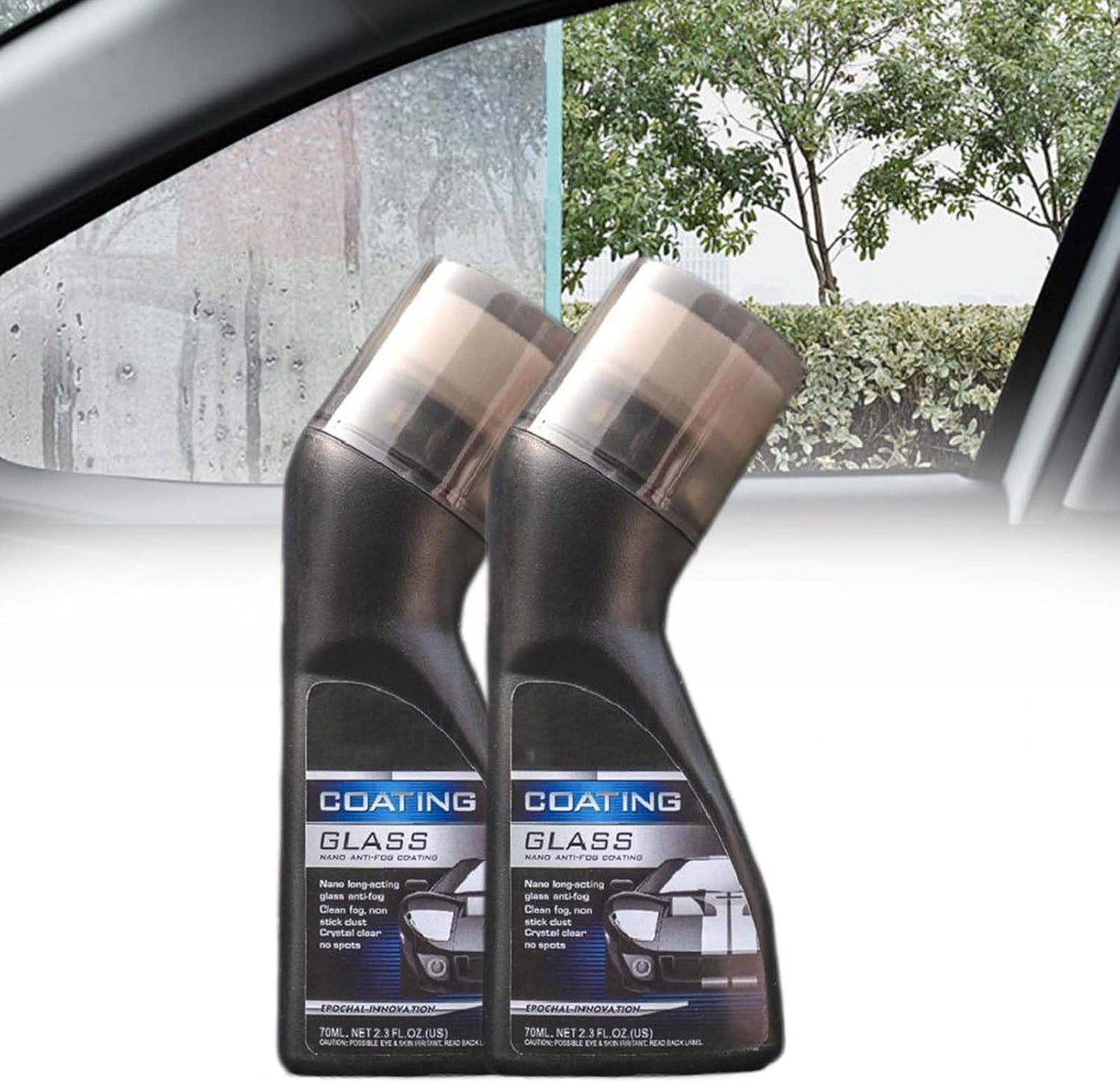 Magic Gem Coating Glass,Magic Gem Anti-Fog Coating for Car Windshield,2025 Car Anti-Fog Agent with Applicator, Car Defogging for Car Windshield, Windows, Mirrors, Glasses, Swim Goggles,2PCS