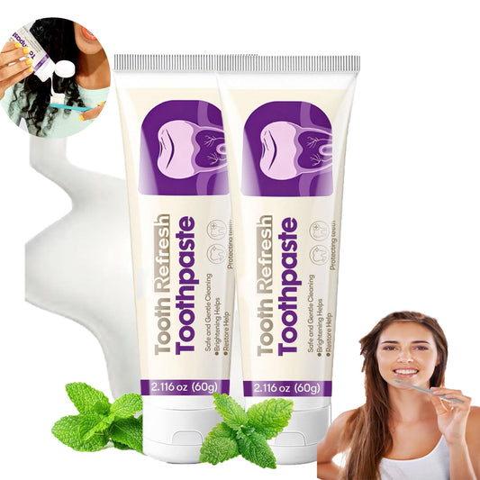 Nature Tooth Refresh Toothpaste,Fresh Breath Formula,Natural Oral Care & Enamel Repair, Helps Remove Coffee, Tea & Wine Stains, Fresh Minty Gel,2 Pack