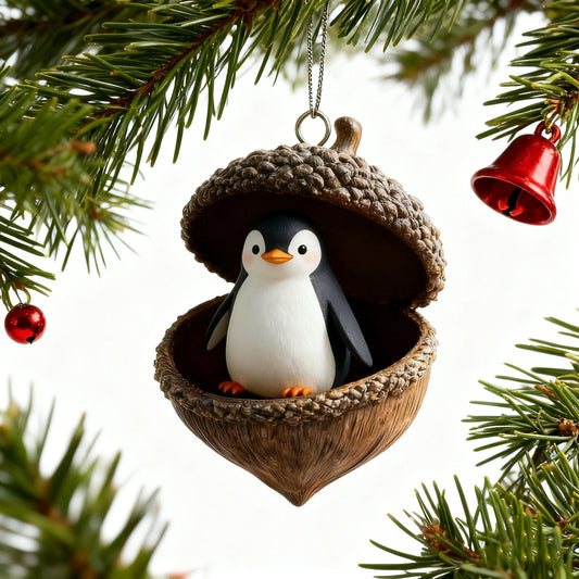 New Forest Animal Acorn Ornaments ¨C Cozy Forest Christmas Ornaments,Forest Animal Christmas Ornaments,2D Flat Hanging Decorations For Xmas,Car Mirror Doors, Garlands,Or Fireplaces,Holiday Gifts