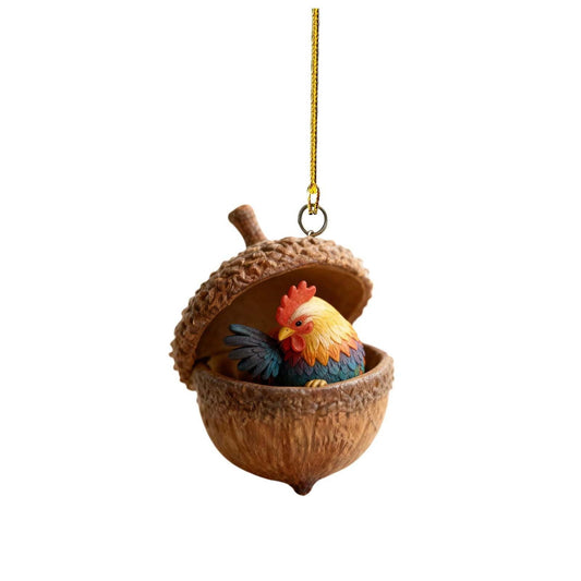 New Hot Forest Animal Acorn Ornaments ¨C Cozy Forest Christmas Ornament,New Woodland Creatures Christmas Ornaments,2D Flat Acrylic Pine Cone Animal Decoration,Christmas Tree Decor,Car Mirror,Gifts