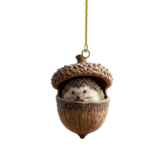 New Hot Forest Animal Acorn Ornaments ¨C Cozy Forest Christmas Ornament,New Woodland Creatures Christmas Ornaments,2D Flat Acrylic Pine Cone Animal Decoration,Christmas Tree Decor,Car Mirror,Gifts