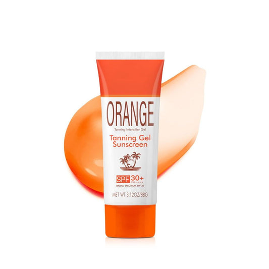 Orange Sun Tanning Gel, 2025 Hydrating & Moisturizing Formula with SPF 30 Sunscreen, Fast-Absorbing Tan Accelerator for Faster Darker Tan, Gentle Sun Protection for All Skin Types tanning gel,1PCS