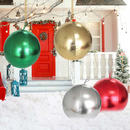 Outdoor Ornaments Giant Inflatable Christmas,15.7In Pvc Inflatable Christmas Ball Ornaments,Christmas Decoration For Porch,Blow Up Ornaments Large Outdoor Ornaments Pvc Inflatable Decorated