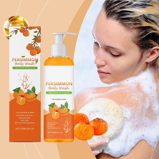 Persimmon Soap for Odor Control, Natural Deodorant Bar Soap with Persimmon & Green Tea Extracts, Cleansing Body Wash for Strong Odor 120ml