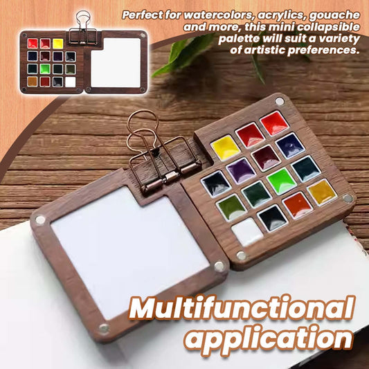 Pocket Artist Watercolor Travel Set,Portable Paint Palette Travel Kit, Mini Pocket Watercolor Paint Set, Travel Artist Outdoor Sketch Kits,Travel Watercolor Set For Artists Students Painting (15 Grid)
