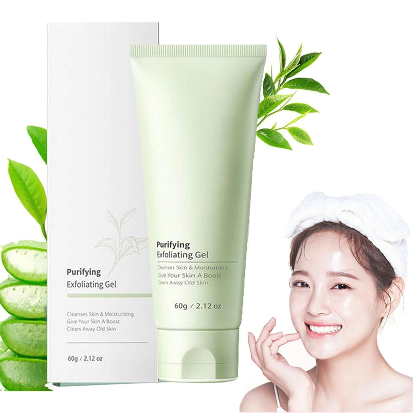 Purifying Exfoliating Gel,Green Tea Face Scrub Exfoliator, Facial Peeling Gel, Exfoliating Scrub Gel for Face and Body,Korean Skincare for Women Men,Christmas Gifts,1pcs