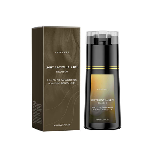 Hair Dye Shampoo, Hair Care, Hair Care Shampoo,3 In 1 Haircare Instant Dye Shampoo, Natural Hair Color Shampoo For Gray Hair Coverage, Suitable For Women & Men,Light Brown