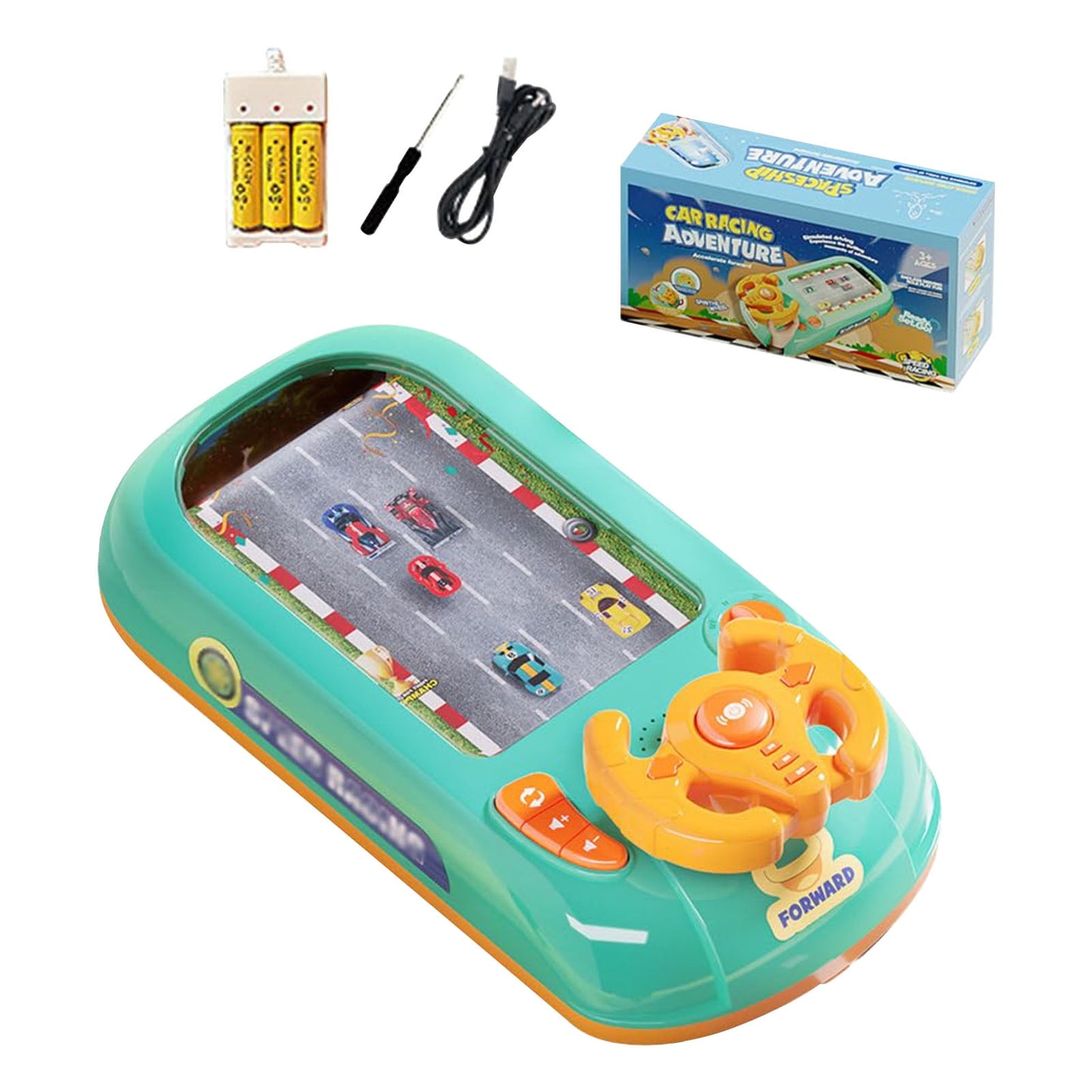 Racing Adventure Car Steering Wheel, Steer Joy Driving Simulator for Kids,Car Racing Adventure Toy with Steering Wheel,Racing Car Adventure Steering Wheel Toy, Musical Steering Wheel Toys for Boys 4-6