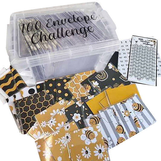 Rdeuod 100 Envelope Challenge Box Set, 5050$ Money Saving Challenge Kit in 100 Days, Budget Planner Book for Budgeting, Savings Challenges Sheets