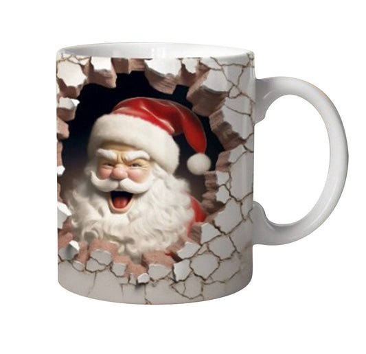 Rdeuod 3D Christmas Mug - 3D Effect Christmas Mugs, Ceramic Coffee Mark Cup Santa Claus Snowman Cup Christmas Gift
