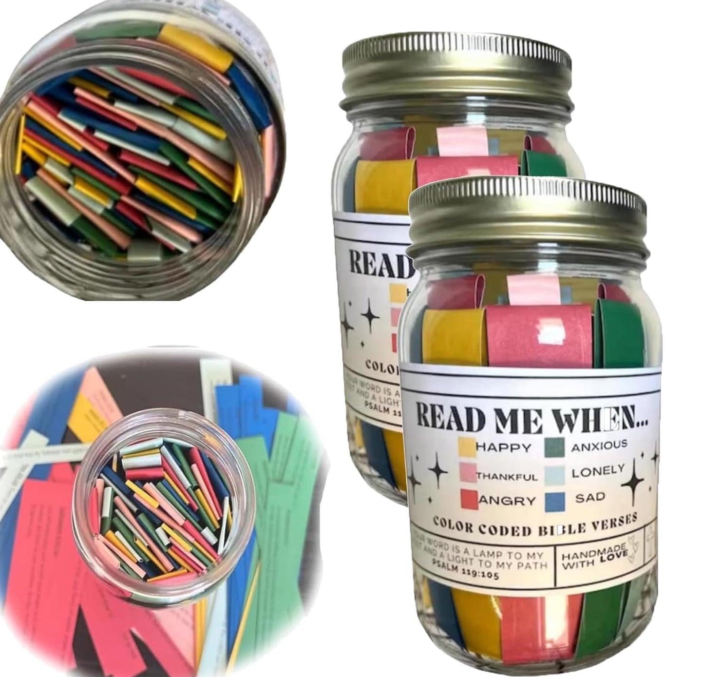 Rdeuod Bible Verses in a Jar,Bible Verses Jar for Emotions and Feelings,Prayer Request Cards, Christian Bible Gifts, Gift or Thank-you,Scripture Cards with Bible Verses Jar