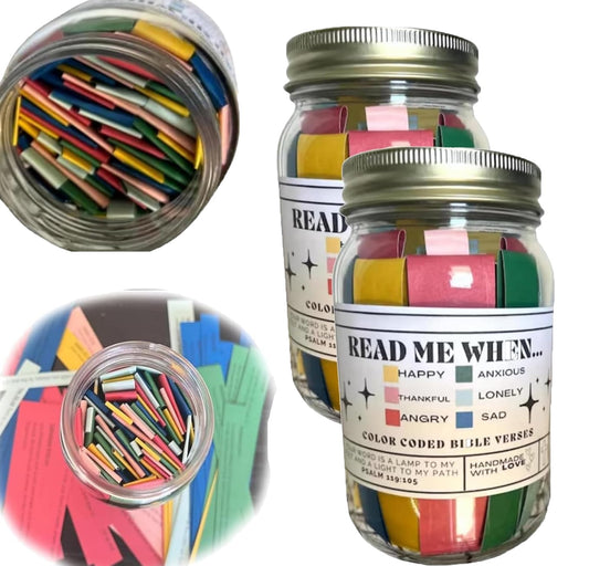 Rdeuod Bible Verses in a Jar,Bible Verses Jar for Emotions and Feelings,Prayer Request Cards, Christian Bible Gifts, Gift or Thank-you,Scripture Cards with Bible Verses Jar