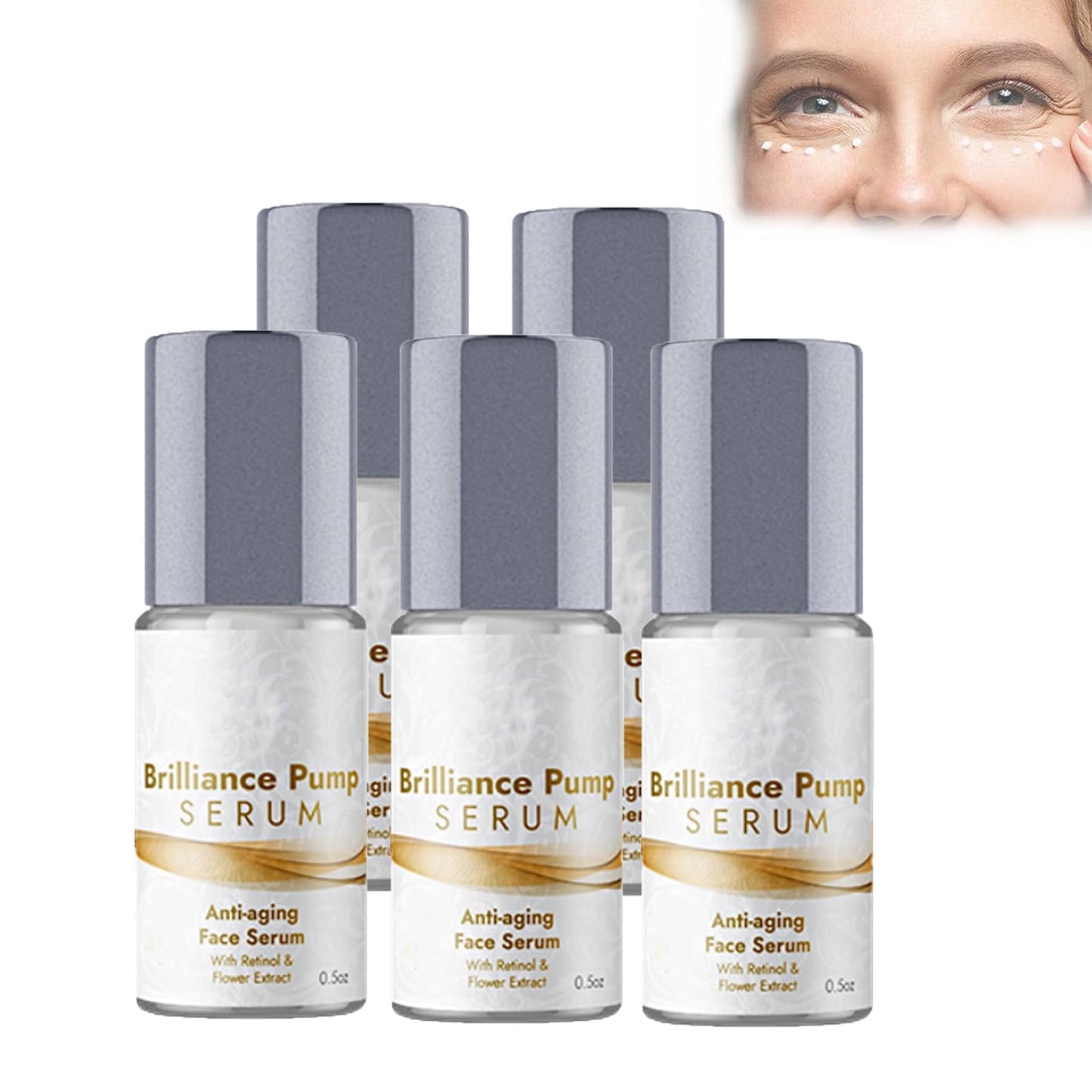 Rdeuod Brilliance Pump Serum, Brilliance Pump Anti Aging Serum, Age Defying Eye Serum, Brilliance Face Serum,Anti Wrinkle Serum, Reduce Fine Lines and Wrinkles for All Skin Types